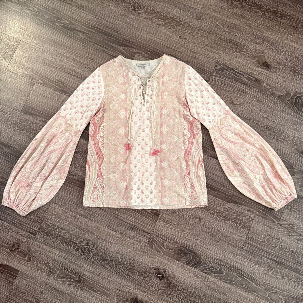 D’ascoli Balloon Sleeve Cotton Blouse